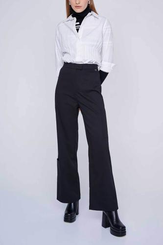 'ALE γυναικείο παντελόνι μονόχρωμο ελαστικό - 8917643 Μαύρο XL